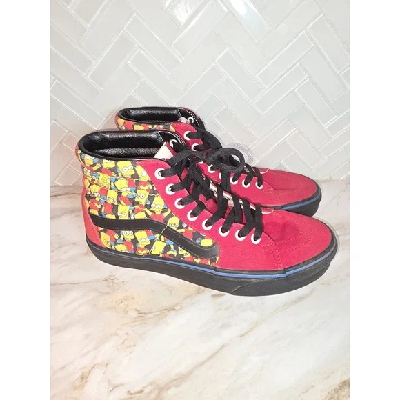 Vans Sk8 Hi The Simpsons Bart Black White Red Mens Size 7 Rare